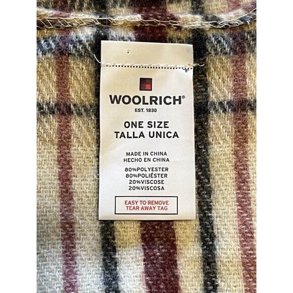 WOOLRICH Womens Poncho Shawl Wrap One Size Soft Fringe Cabincore Classic Western - Picture 4 of 5